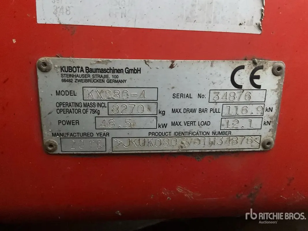 Used KUBOTA KX080-5 Small Excavator4