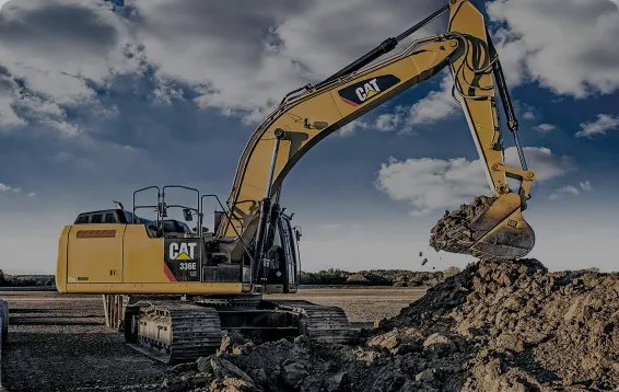 Excavator working at a construction site